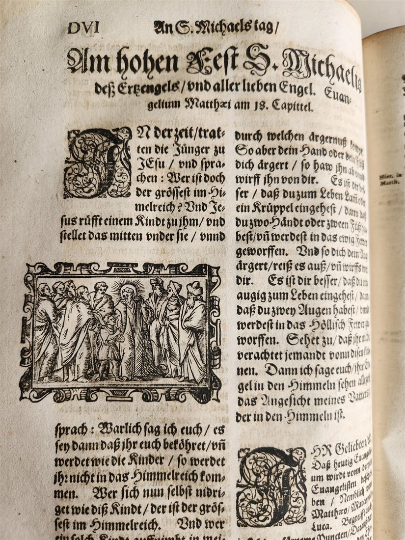 1607 GERMAN THEOLOGY ILLUSTRATED antique PIGSKIN BOUND FOLIO - 16