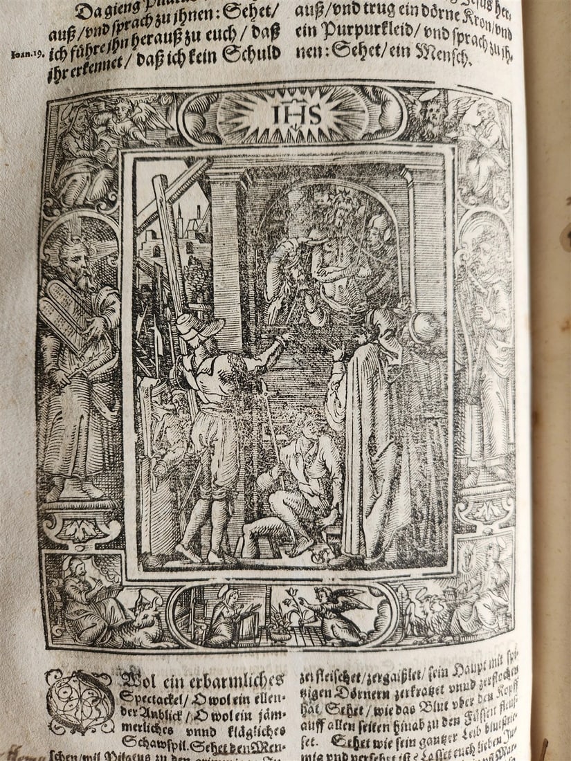 1607 GERMAN THEOLOGY ILLUSTRATED antique PIGSKIN BOUND FOLIO - 9