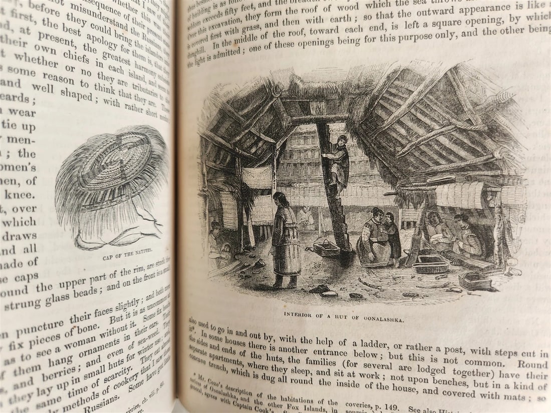 1842 VOYAGES of CAPTAIN COOK ILLUSTRATED 2 VOLUMES antique in ENGLISH - 10