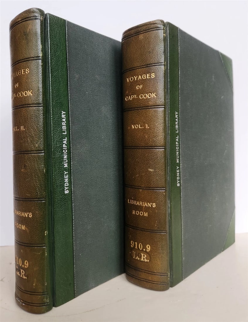 1842 VOYAGES of CAPTAIN COOK ILLUSTRATED 2 VOLUMES antique in ENGLISH - 2