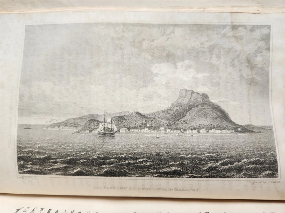 1829 POLYNESIA ILLUSTRATED 2 VOLS antique History Mythology Traditions Manners - 10