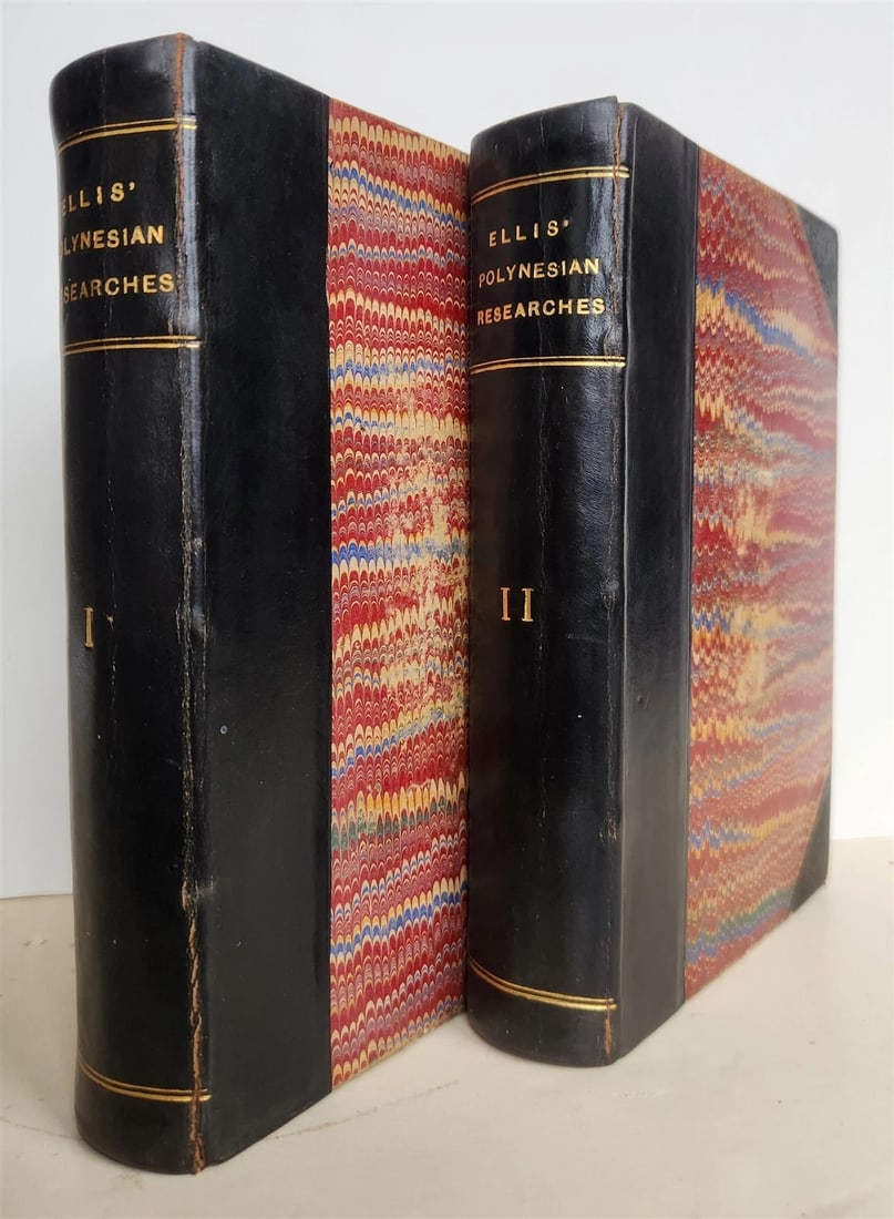 1829 POLYNESIA ILLUSTRATED 2 VOLS antique History Mythology Traditions Manners - 2