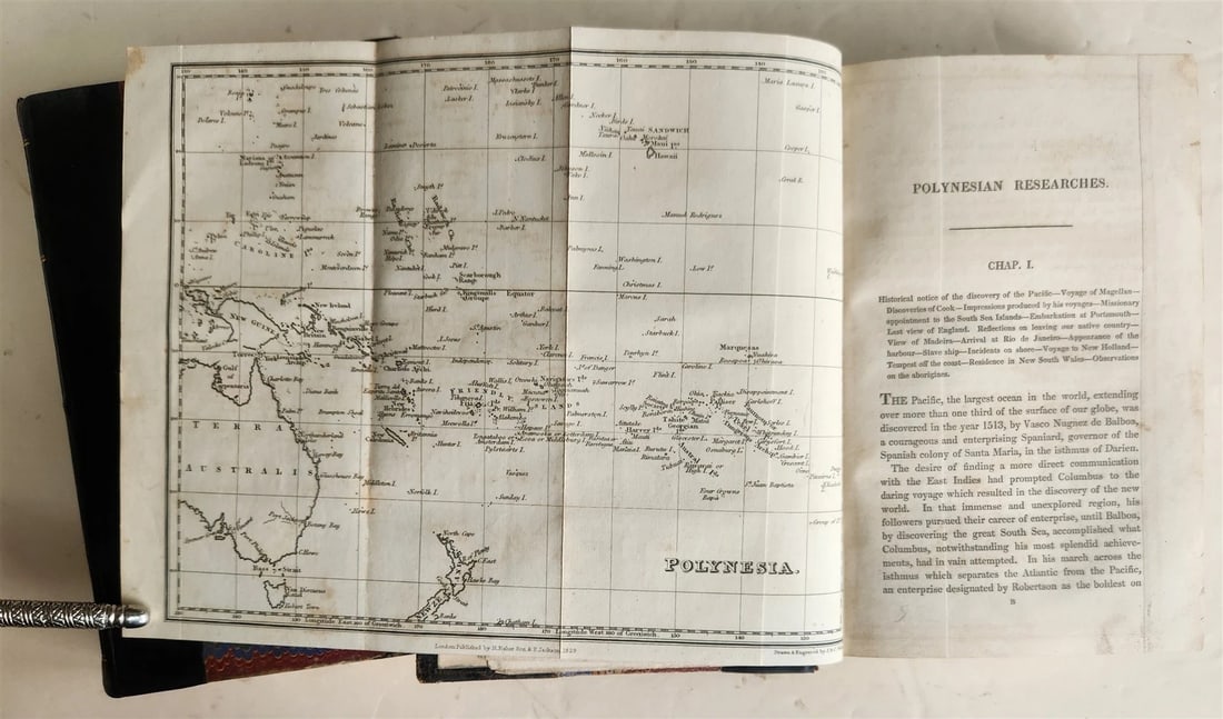 1829 POLYNESIA ILLUSTRATED 2 VOLS antique History Mythology Traditions Manners - 3