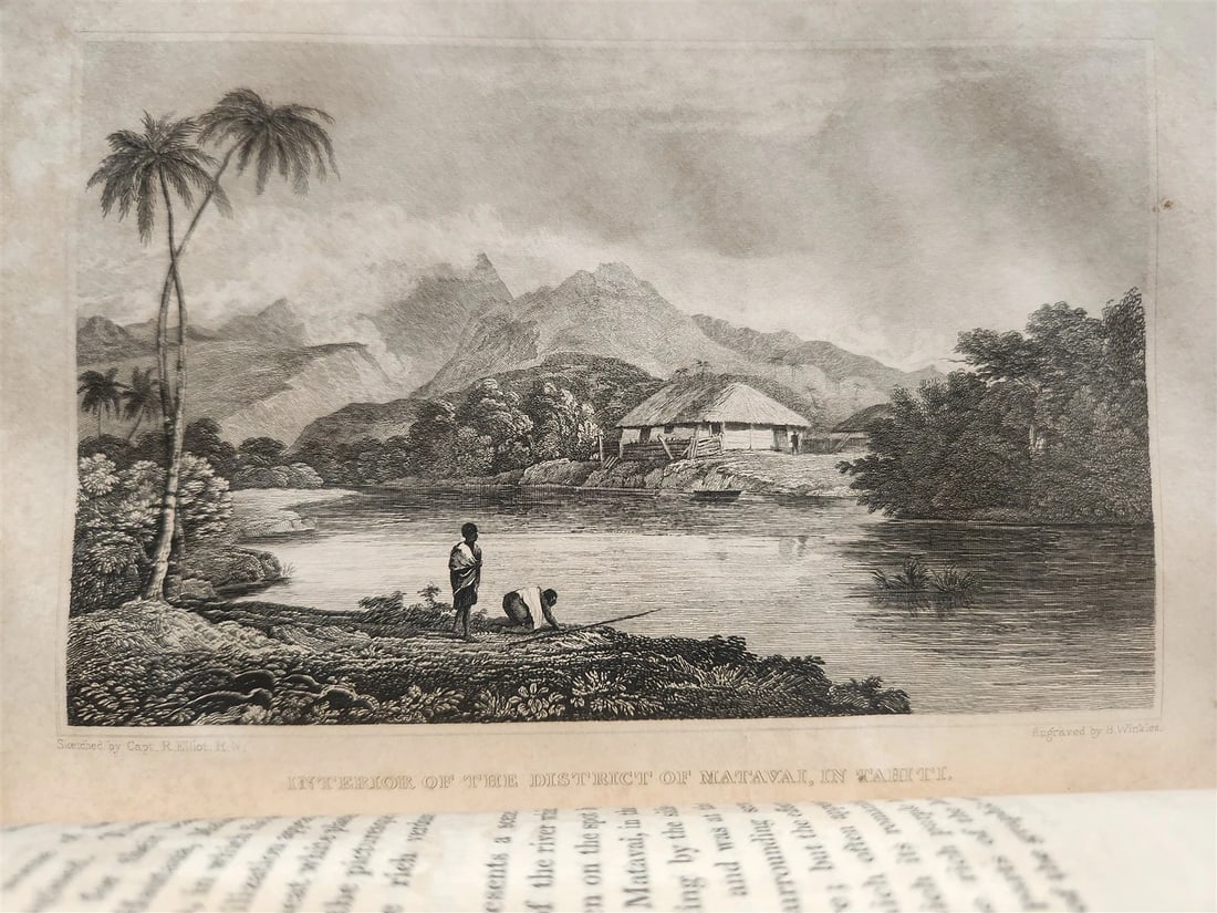 1829 POLYNESIA ILLUSTRATED 2 VOLS antique History Mythology Traditions Manners - 5