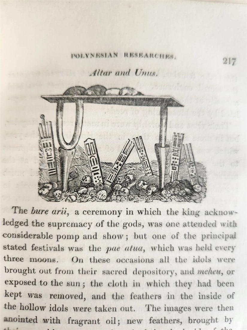 1829 POLYNESIA ILLUSTRATED 2 VOLS antique History Mythology Traditions Manners - 9