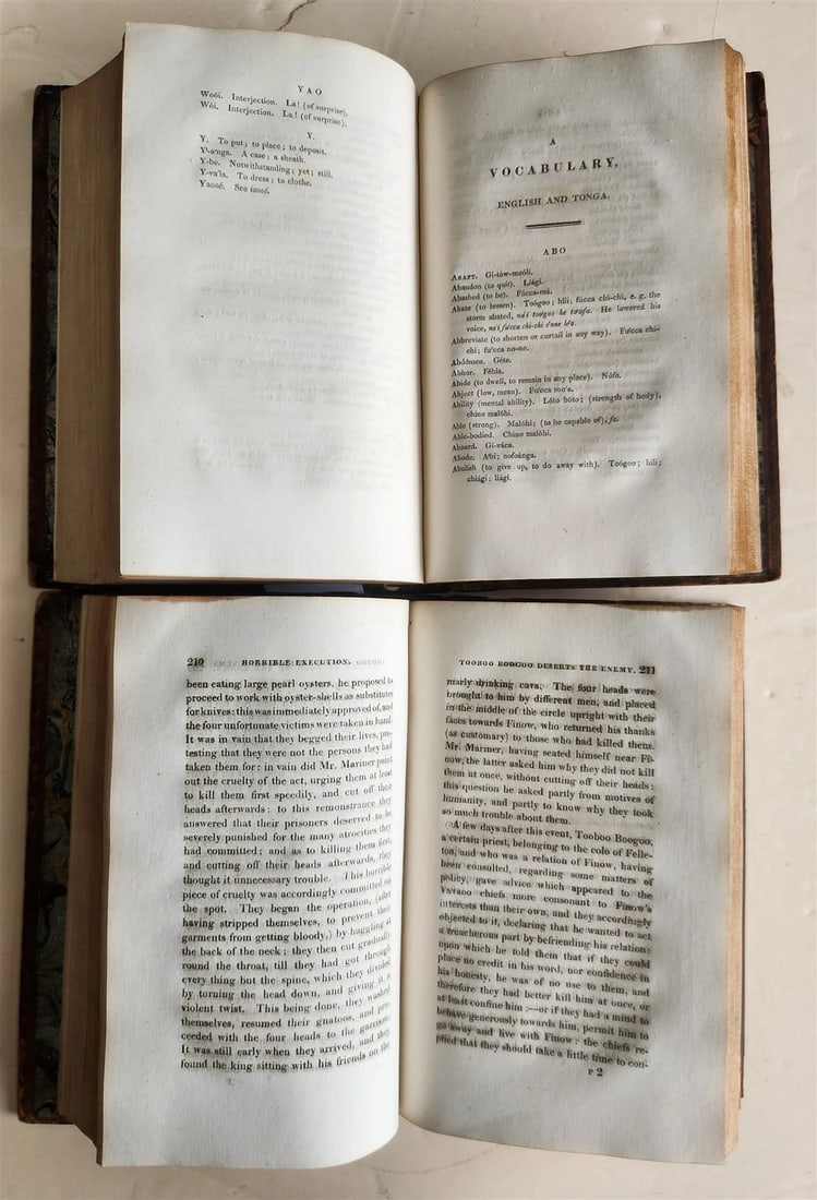 1817 Account of Natives of TONGA ISLANDS 2 VOLS antique Vocabulary of Language - 5