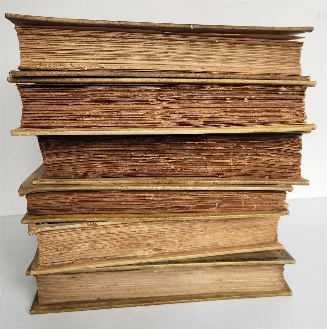 LOT OF 6 ANTIQUE 1890s VELLUM BOUND BOOKS 19th CENTURY decorative - 2