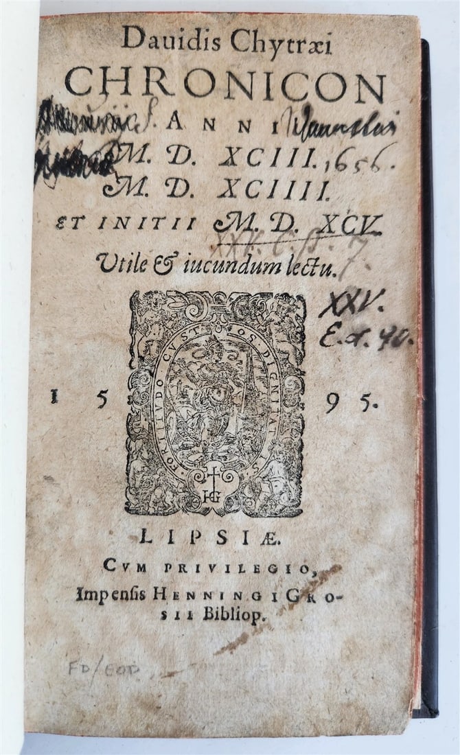 1595 HISTORICAL CHRONICLE by David Chytraeus ANTIQUE 16TH century (1 of 7)