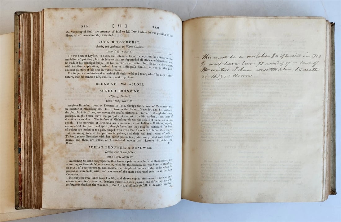 1805 DICTIONARY of PAINTERS by Matthew Pilkington 2 VELLUM BOUND VOLUMES antique - 10