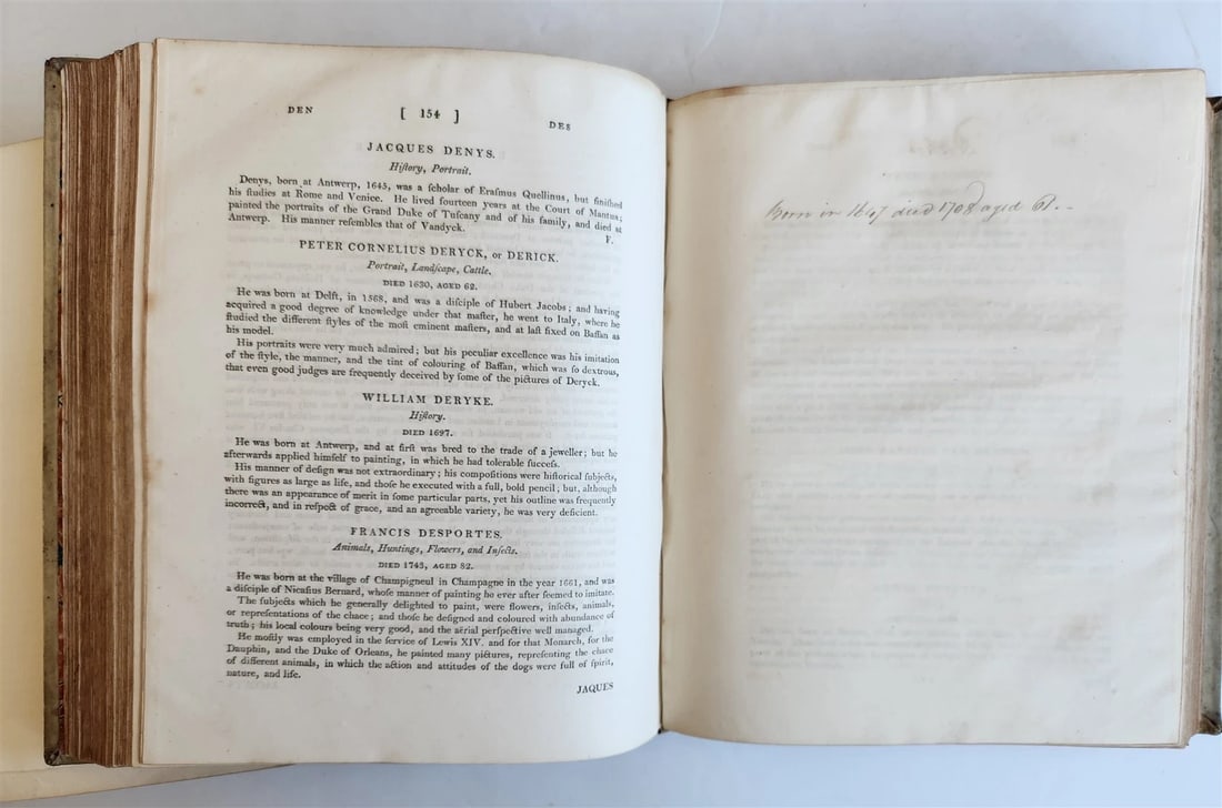 1805 DICTIONARY of PAINTERS by Matthew Pilkington 2 VELLUM BOUND VOLUMES antique - 9