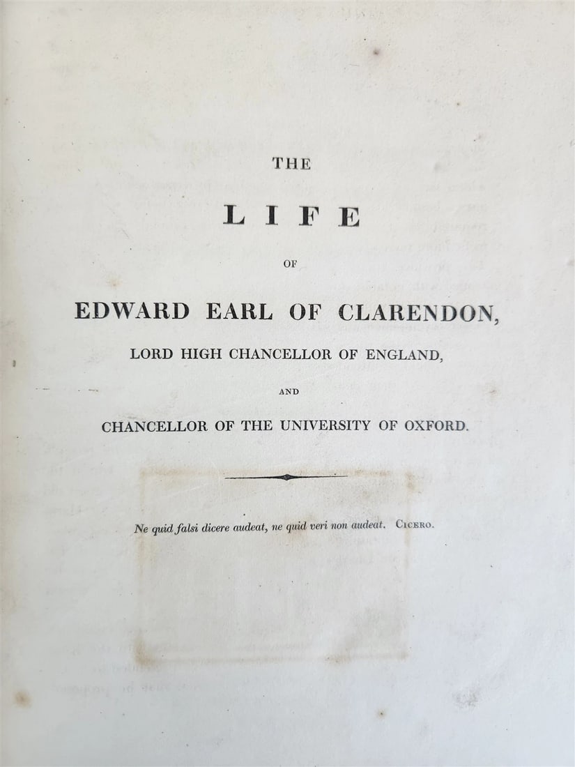 1817 Life of Edward Earl of Clarendon 2 VOLUMES antique - 4