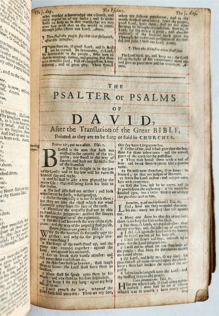 1650 BIBLE in ENGLISH antique FINE ORIGINAL BINDING w/ SILVER CORNER PIECES - 14
