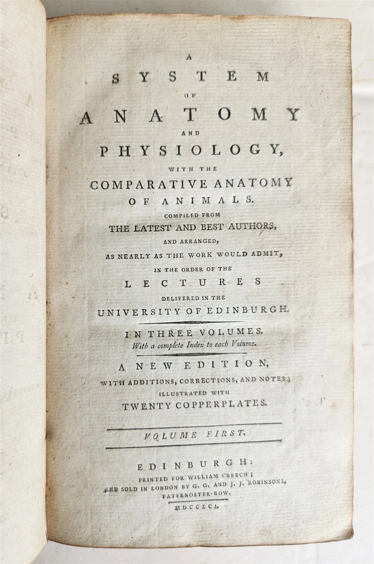 1791 System of Anatomy & Physiology ANTIQUE 3 vols. ILLUSTRATED - 15