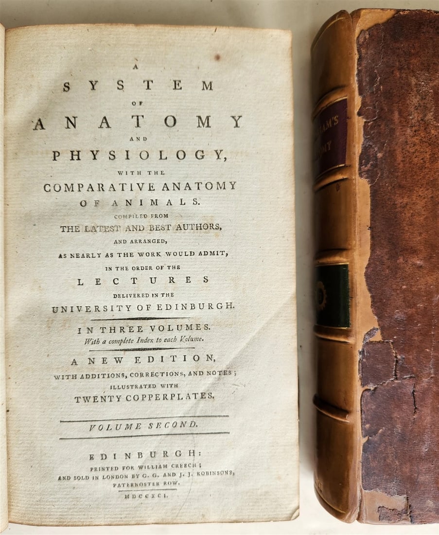 1791 System of Anatomy & Physiology ANTIQUE 3 vols. ILLUSTRATED - 2