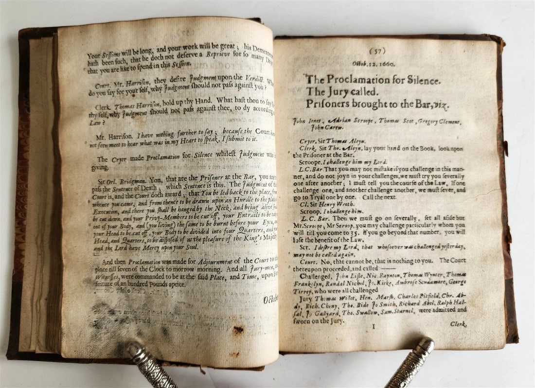 1660 Exact Impartial Accompt of Indictment Arraignment Trial Judgment ANTIQUE - 7