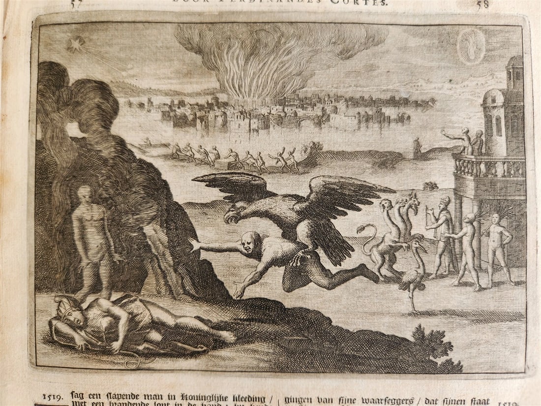 1700s ILLUSTRATED WEST INDIES MEXICO CORTES HISTORY ANTIQUE folio - 11