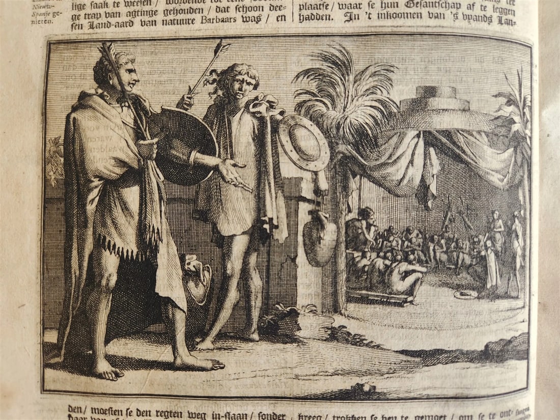 1700s ILLUSTRATED WEST INDIES MEXICO CORTES HISTORY ANTIQUE folio - 12