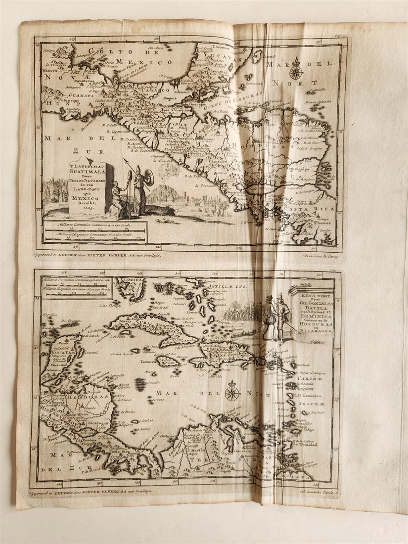 1700s ILLUSTRATED WEST INDIES MEXICO CORTES HISTORY ANTIQUE folio - 13