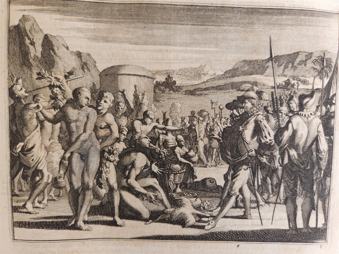1700s ILLUSTRATED WEST INDIES MEXICO CORTES HISTORY ANTIQUE folio - 17