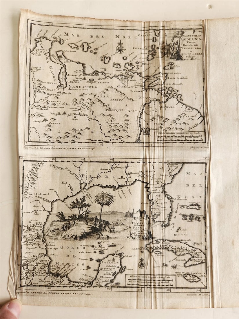 1700s ILLUSTRATED WEST INDIES MEXICO CORTES HISTORY ANTIQUE folio - 20