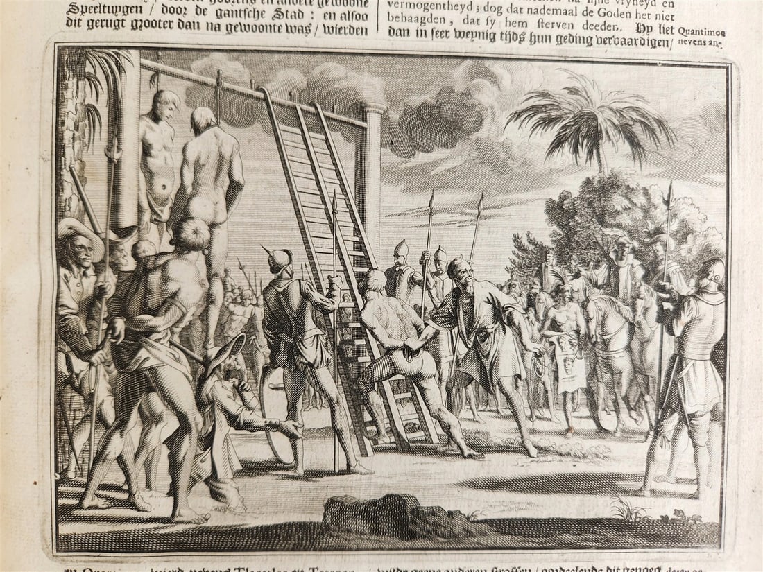 1700s ILLUSTRATED WEST INDIES MEXICO CORTES HISTORY ANTIQUE folio - 4