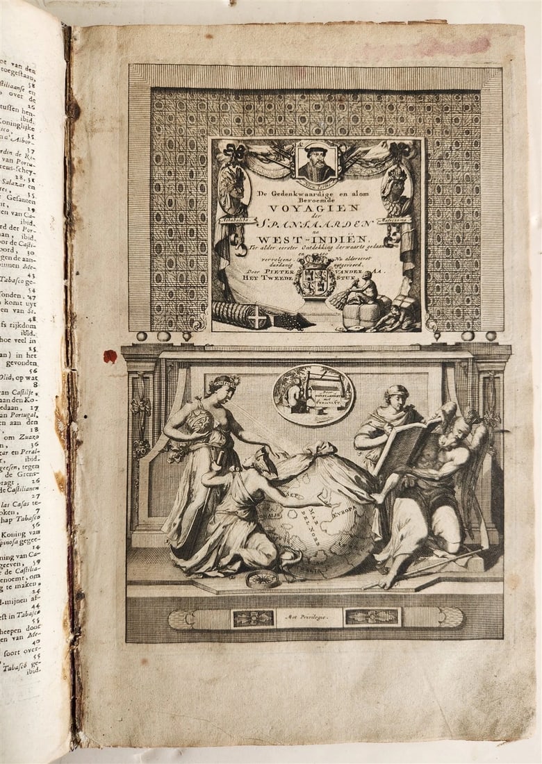 1700s ILLUSTRATED WEST INDIES MEXICO CORTES HISTORY ANTIQUE folio - 7
