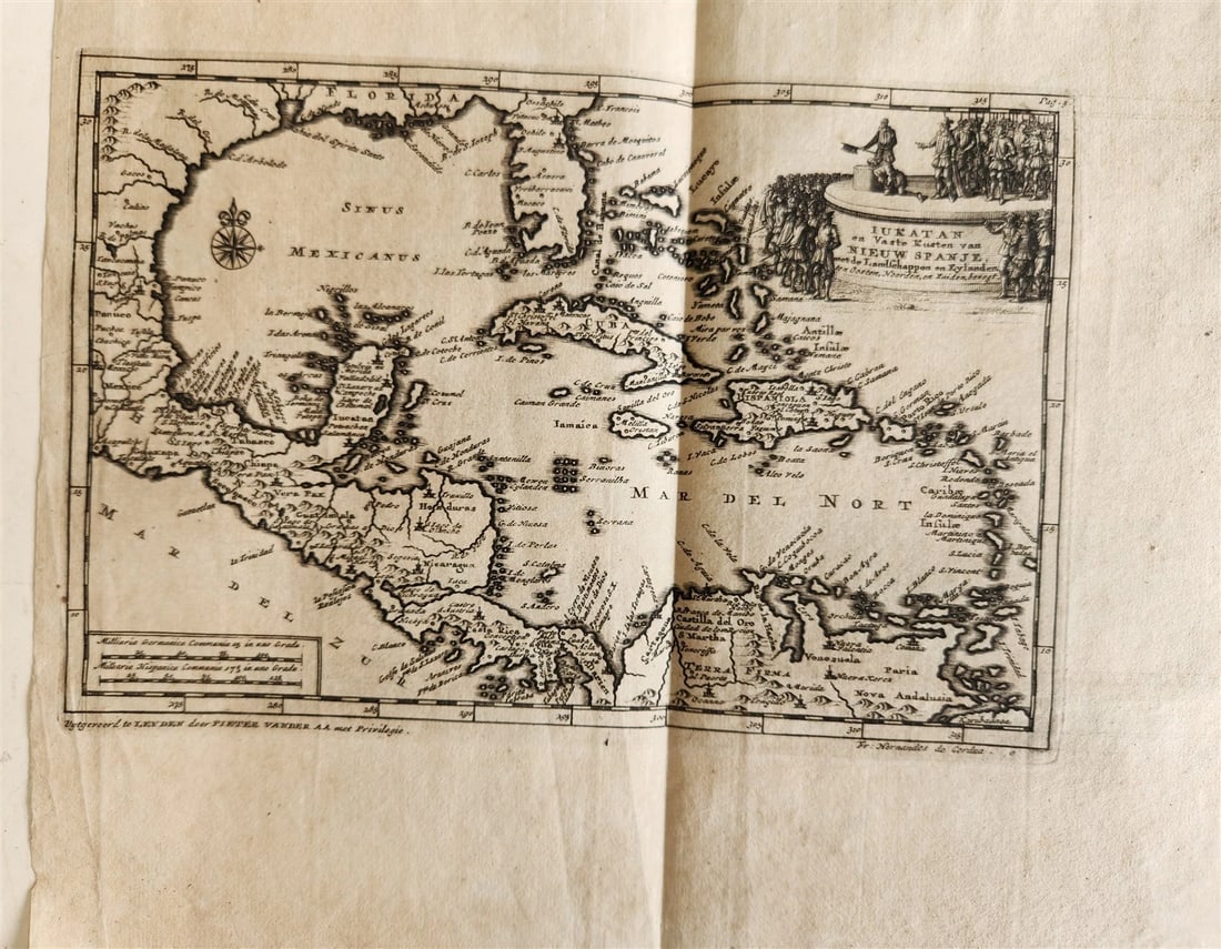 1700s ILLUSTRATED WEST INDIES MEXICO CORTES HISTORY ANTIQUE folio - 8