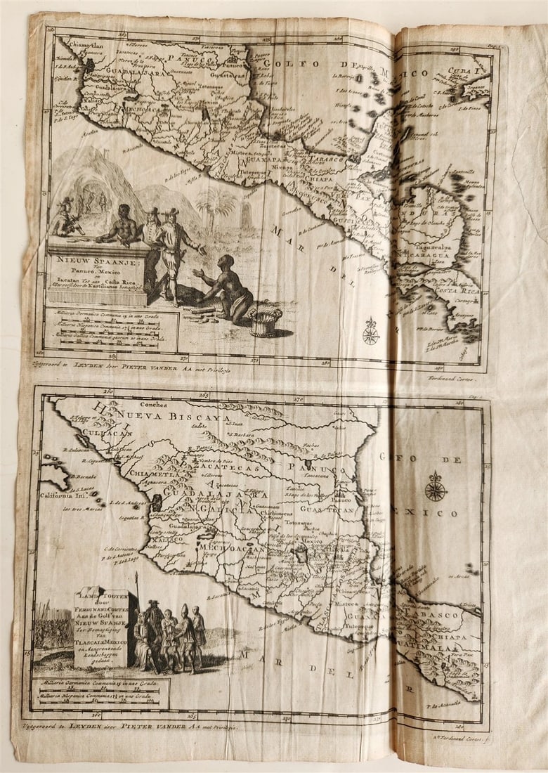 1700s ILLUSTRATED WEST INDIES MEXICO CORTES HISTORY ANTIQUE folio - 9