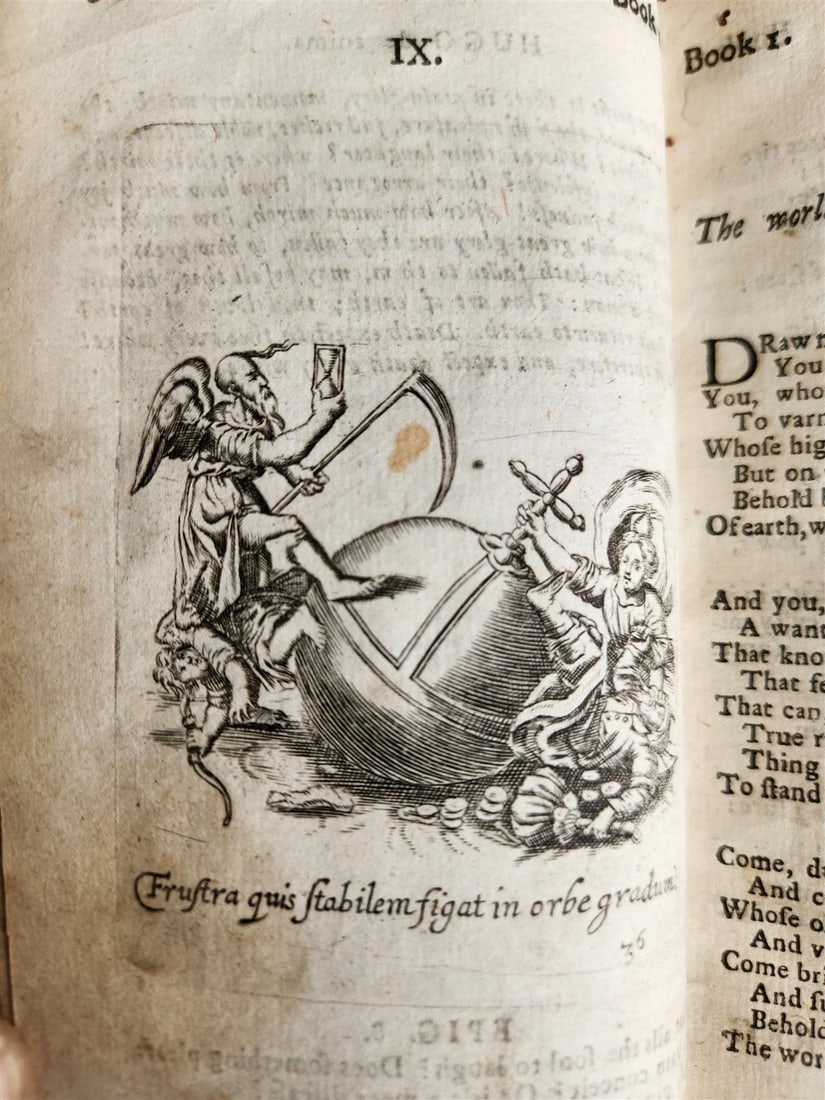 1634 ILLUSTRATED EMBLEM BOOK by Francis Quarles ANTIQUE in ENGLISH - 15