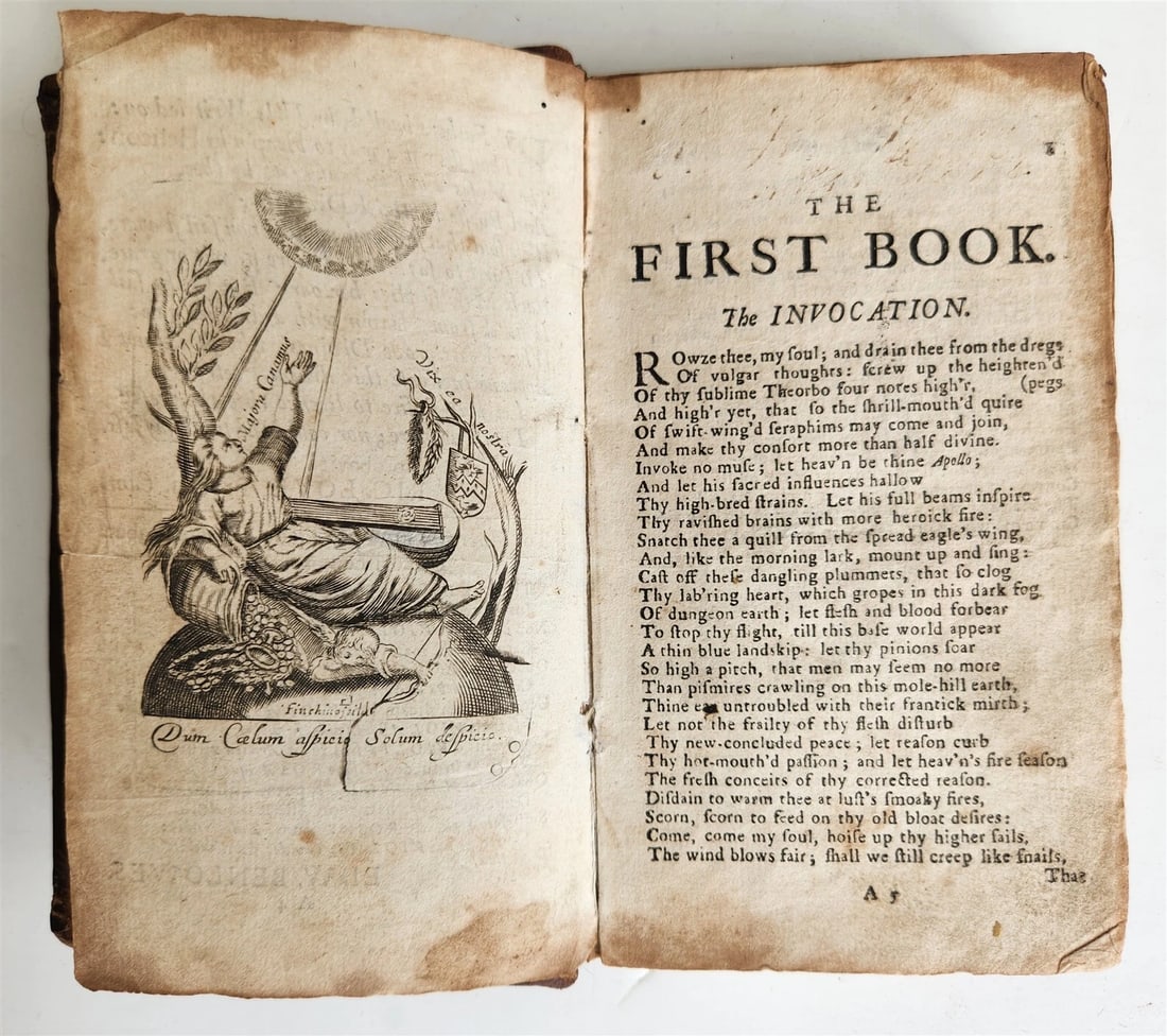 1634 ILLUSTRATED EMBLEM BOOK by Francis Quarles ANTIQUE in ENGLISH - 4