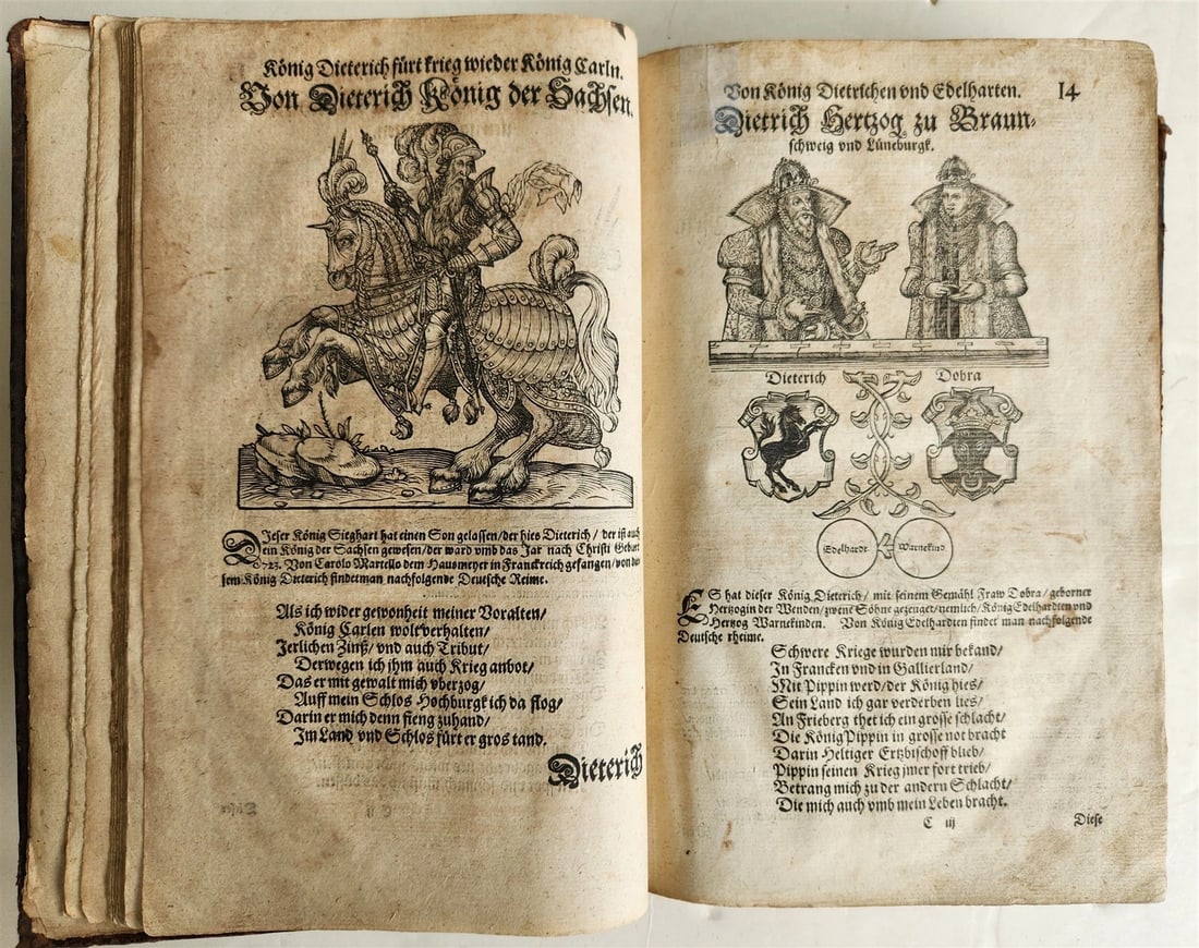 1584 GERMAN & ITALIAN HISTORICAL CHRONICLE ILLUSTRATED antique 16th cent. FOLIO - 10