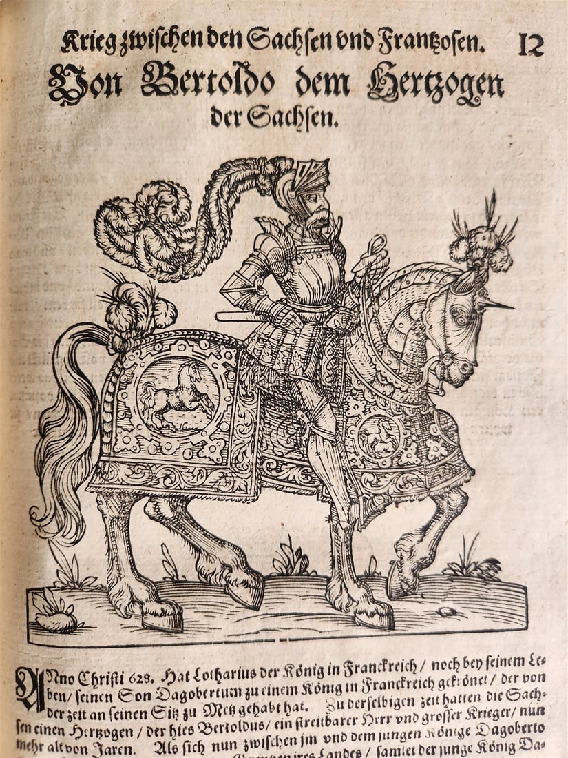 1584 GERMAN & ITALIAN HISTORICAL CHRONICLE ILLUSTRATED antique 16th cent. FOLIO - 12