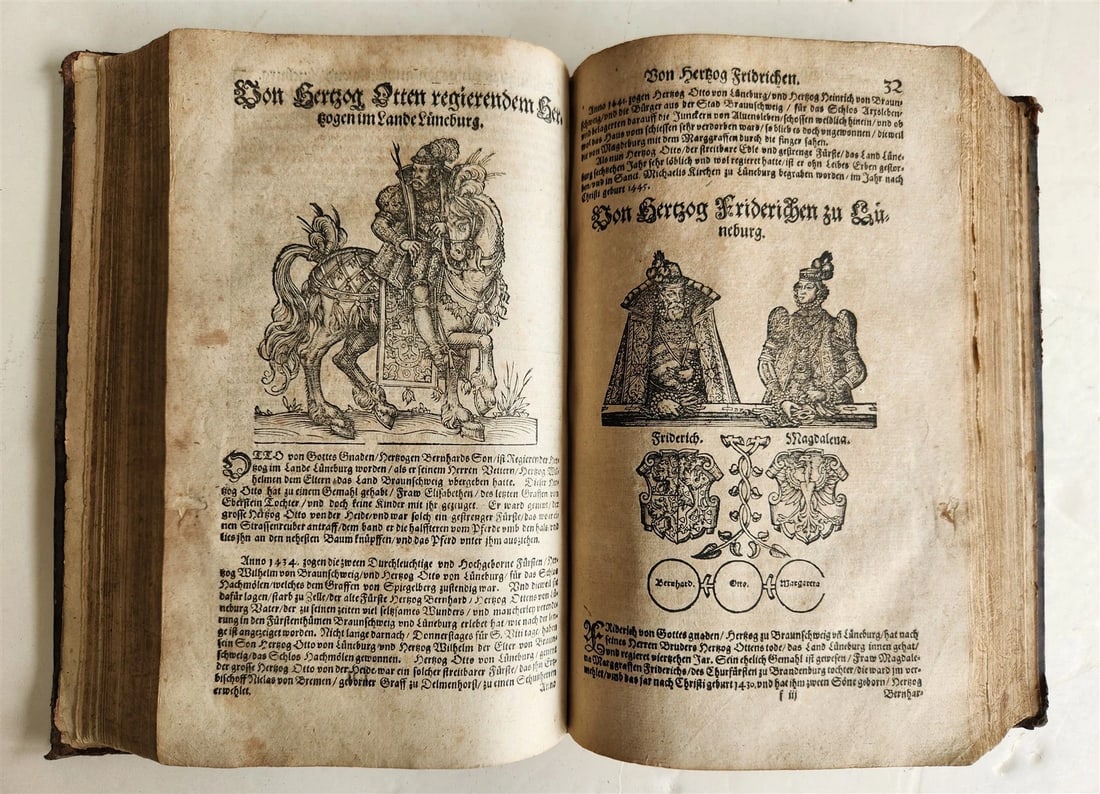 1584 GERMAN & ITALIAN HISTORICAL CHRONICLE ILLUSTRATED antique 16th cent. FOLIO - 16