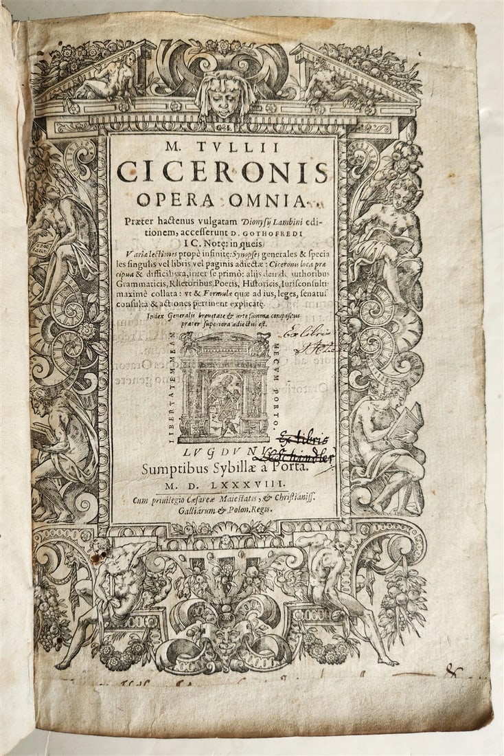 1588 CICERO antique 16th century Opera Omnia praeter hactenus vulgatam: Title: 1588 CICERO antique 16th century Opera Omnia praeter hactenus vulgatam Description: Opera Omnia praeter hactenus vulgatam Dinysii Lambini editionem, accesserunt D. Gothofredi notae ... By