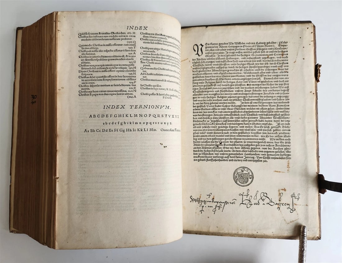1543 OPERA OMNIA by K. Schatzger antique PIGSKIN FOLIO signed by Bavarian Dukes - 3
