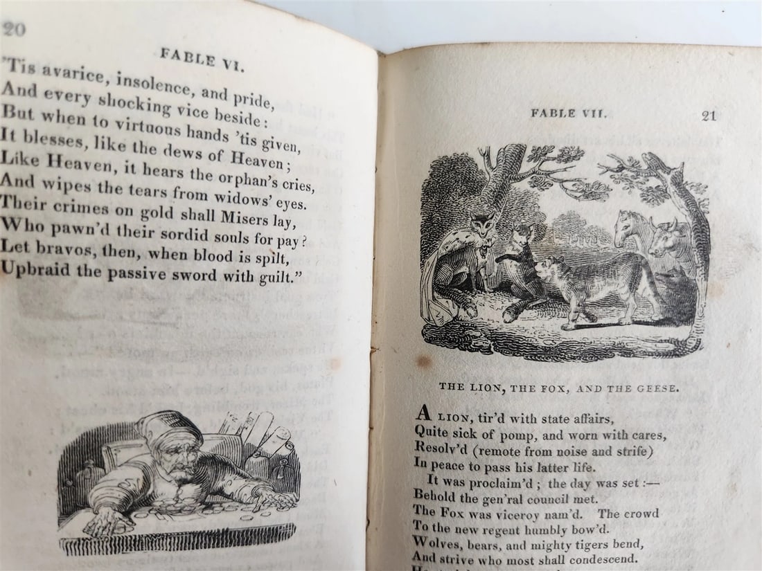 1820 FABLES by JOHN GAY antique in ENGLISH illustrated - 12