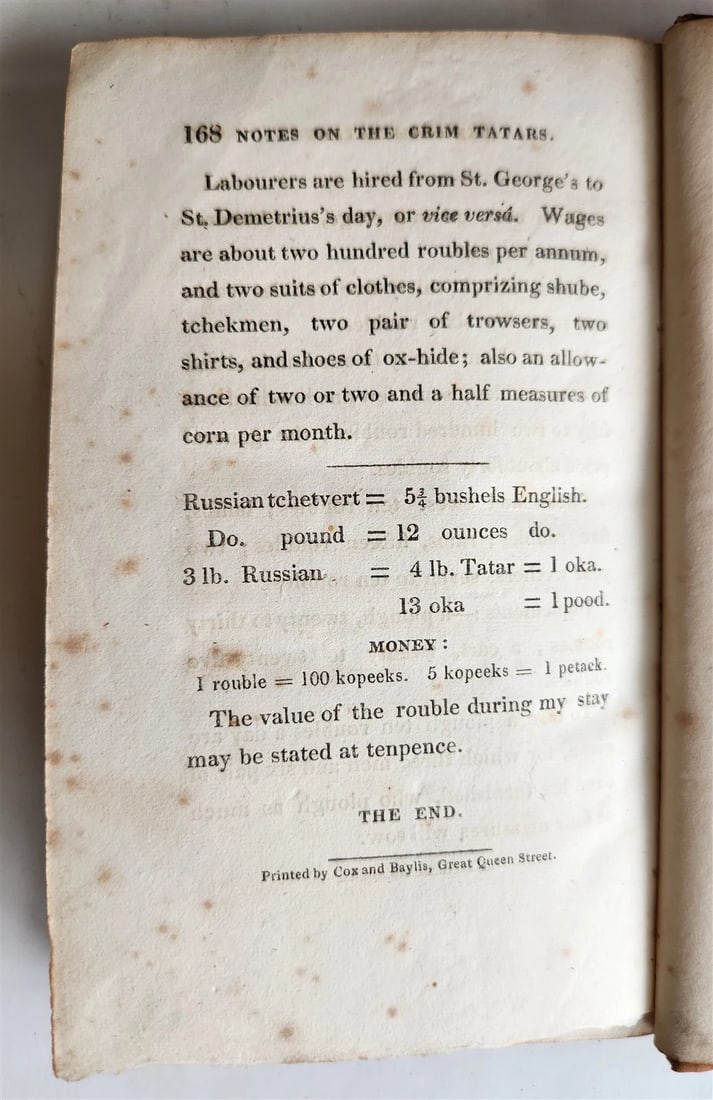 1821 CRIMEA TARTARS antique illustrated Notes of Crim Tartars Manners & Customs - 11