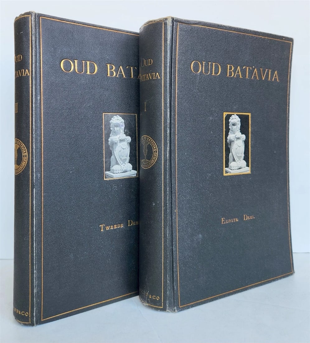1922 OLD BATAVIA - JAKARTA 2 volumes ILLUSTRATED w/ MAPS antique in DUTCH - 2