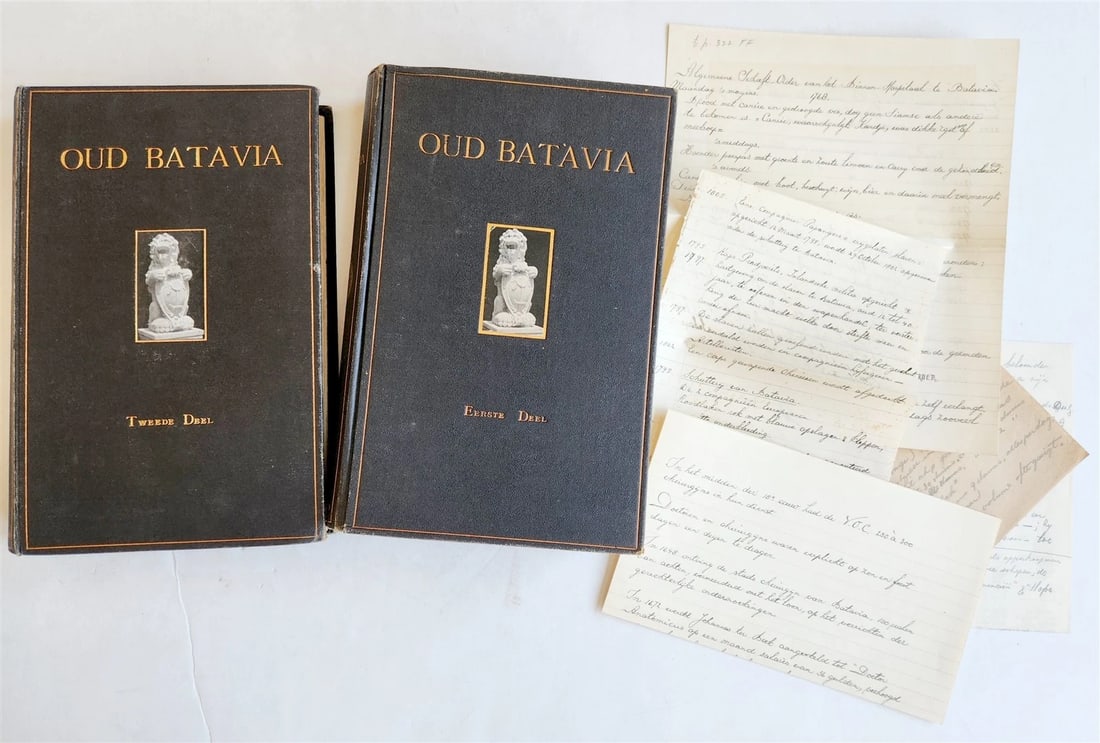 1922 OLD BATAVIA - JAKARTA 2 volumes ILLUSTRATED w/ MAPS antique in DUTCH - 4
