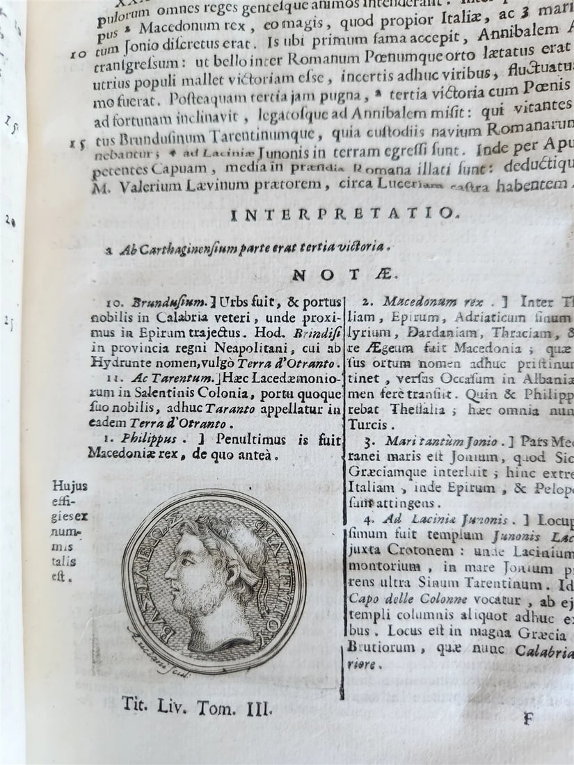 1714 ROMAN HISTORY by LIVY in LATIN antique 5 VOLUMES illustrated w/ map - 13