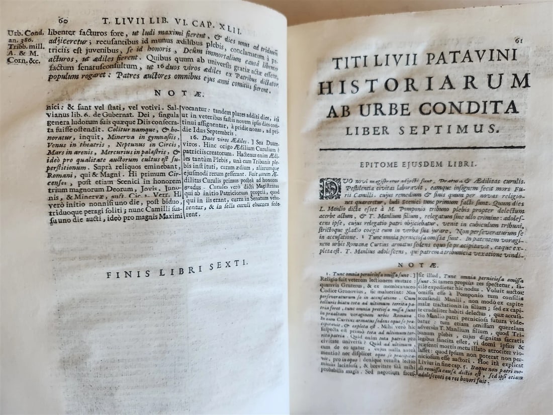 1714 ROMAN HISTORY by LIVY in LATIN antique 5 VOLUMES illustrated w/ map - 19