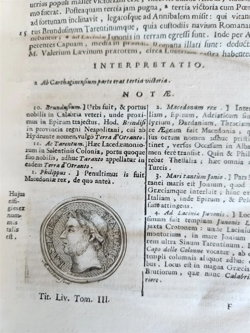 1714 ROMAN HISTORY by LIVY in LATIN antique 5 VOLUMES illustrated w/ map - 9