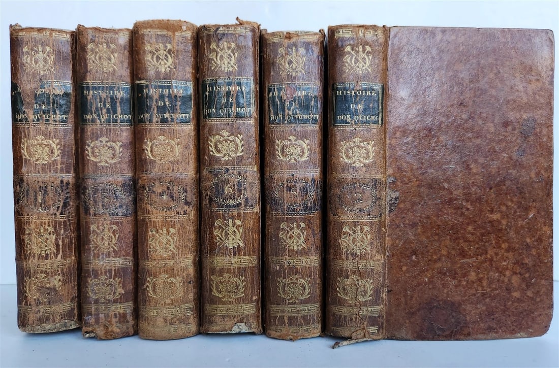 1781 DON QUIXOTTE in FRENCH 6 VOLUMES antique ILLUSTRATED DON QUICHOTTE (1 of 20)