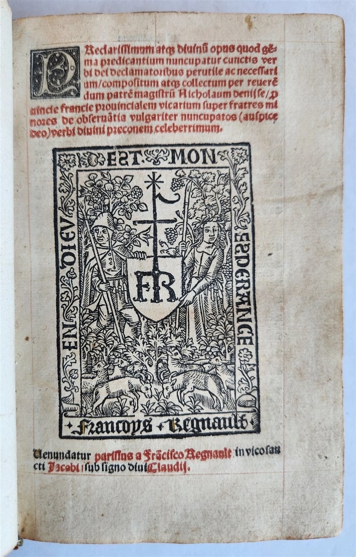 1508 POST-INCUNABULA antique 16th C Homilies of Franciscan friar Nicolas Denisse (1 of 17)