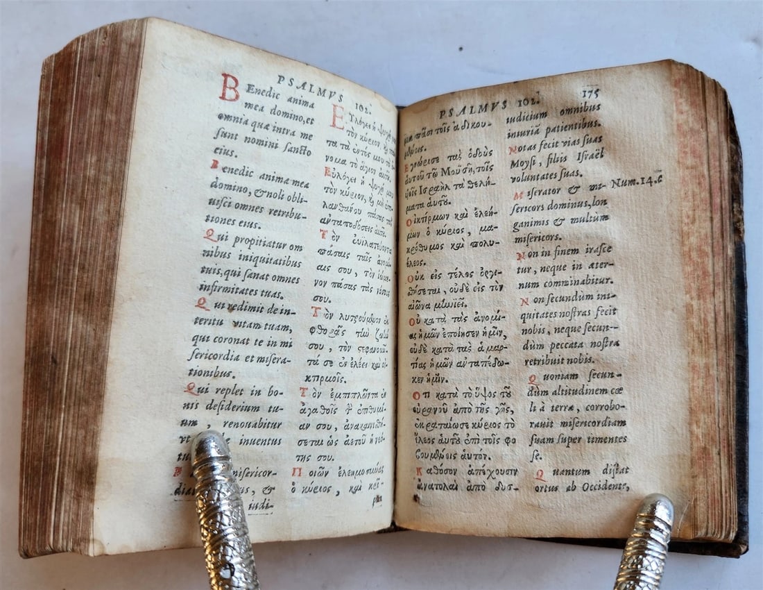 1559 PSALTER in GREEK & LATIN antique 16th CENTURY rare PSALTERIUM DAVIDICUM - 8