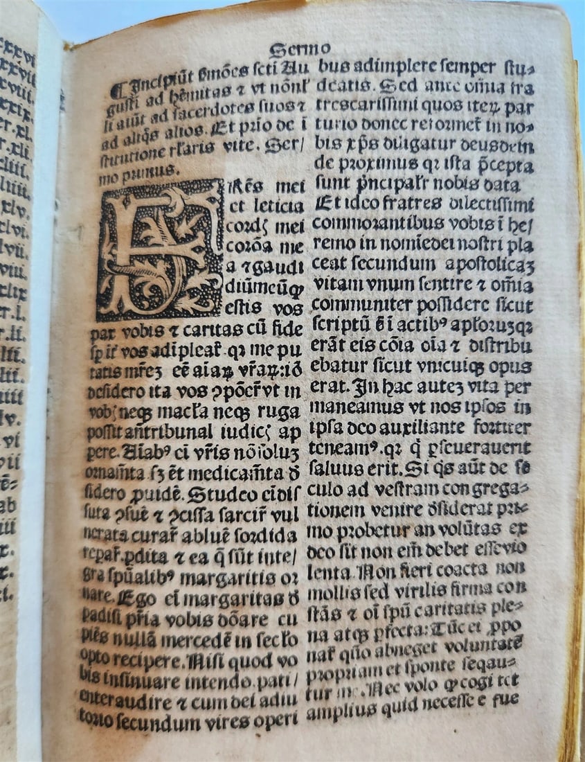 1518 POST-INCUNABULA ST.AUGUSTINE SERMONS antique 16th CENTURY vellum RARE - 12