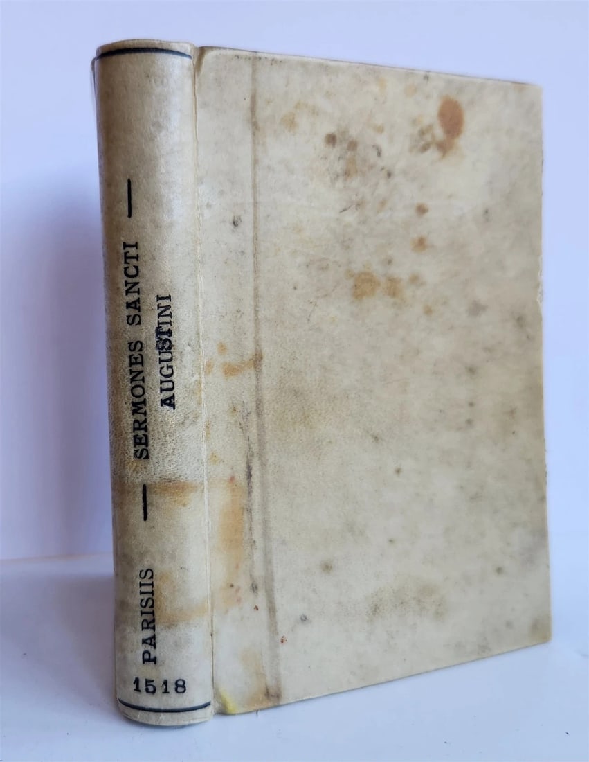 1518 POST-INCUNABULA ST.AUGUSTINE SERMONS antique 16th CENTURY vellum RARE - 3