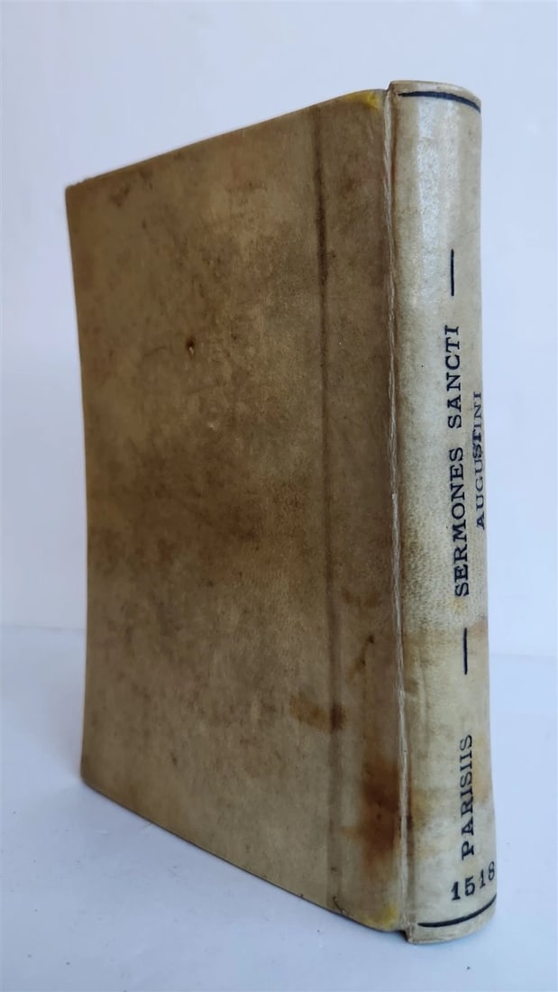 1518 POST-INCUNABULA ST.AUGUSTINE SERMONS antique 16th CENTURY vellum RARE - 4