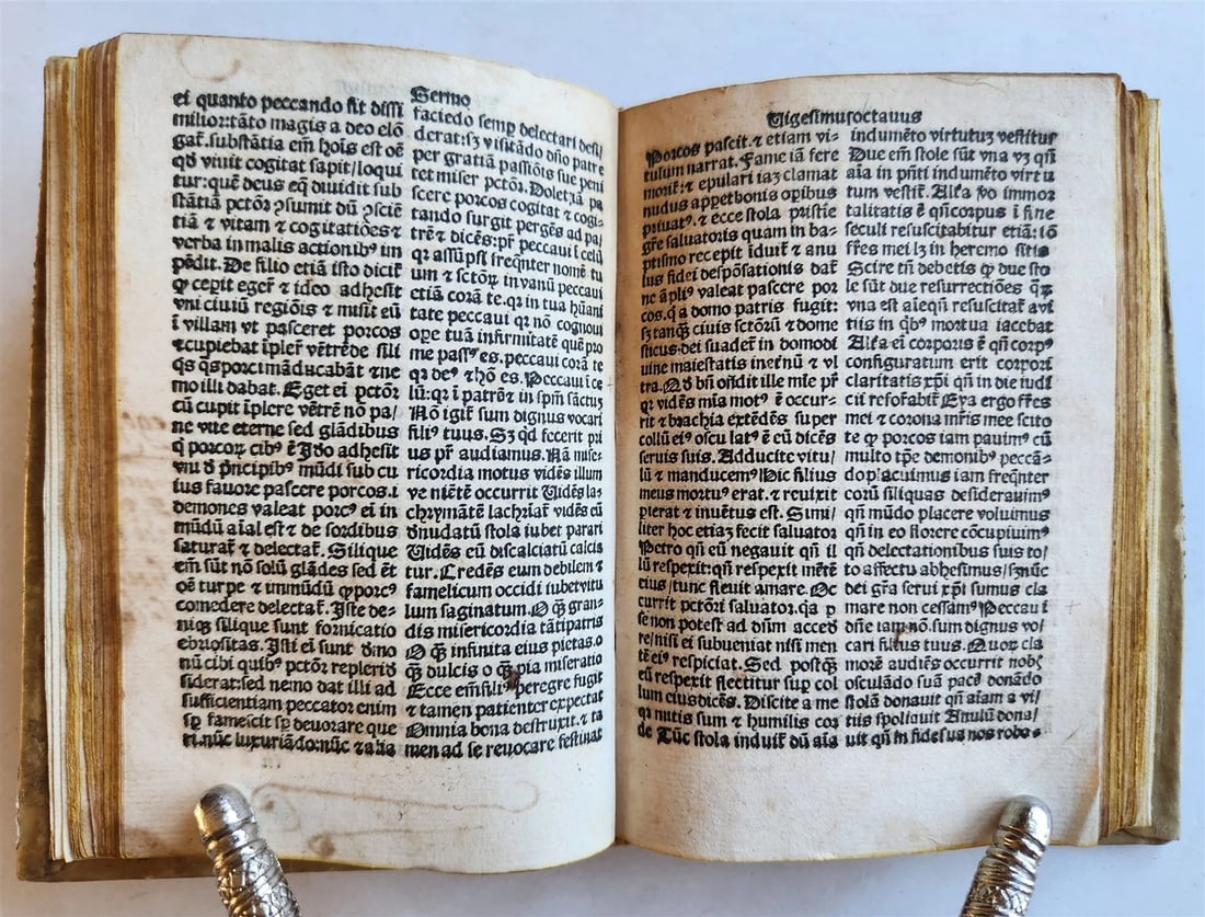 1518 POST-INCUNABULA ST.AUGUSTINE SERMONS antique 16th CENTURY vellum RARE - 7
