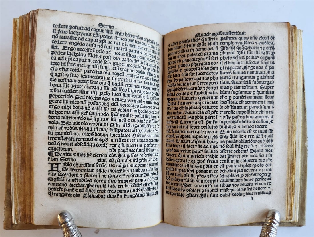 1518 POST-INCUNABULA ST.AUGUSTINE SERMONS antique 16th CENTURY vellum RARE - 9